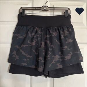SPANX Get Moving Shorts in Black Camo Camouflage Athletic Running